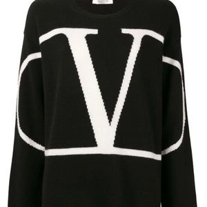 Valentino V Logo cashmere oversized sweater